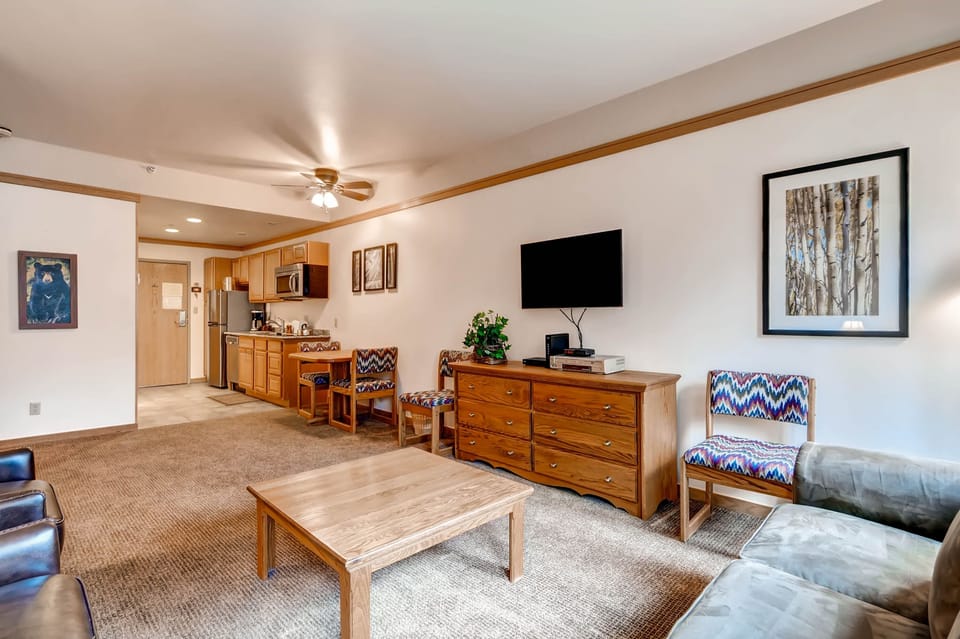 Studio | Living area | Flat-screen TV, fireplace, DVD player