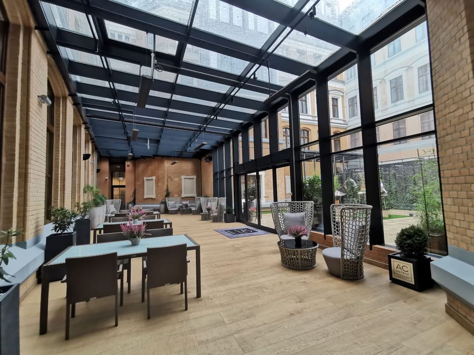 Outdoor banquet area