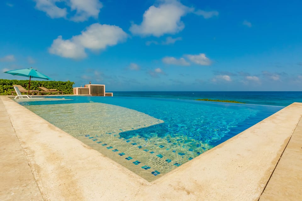 View across the pool