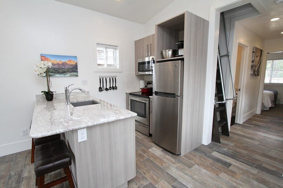 You will have a full kitchen in your tiny home.