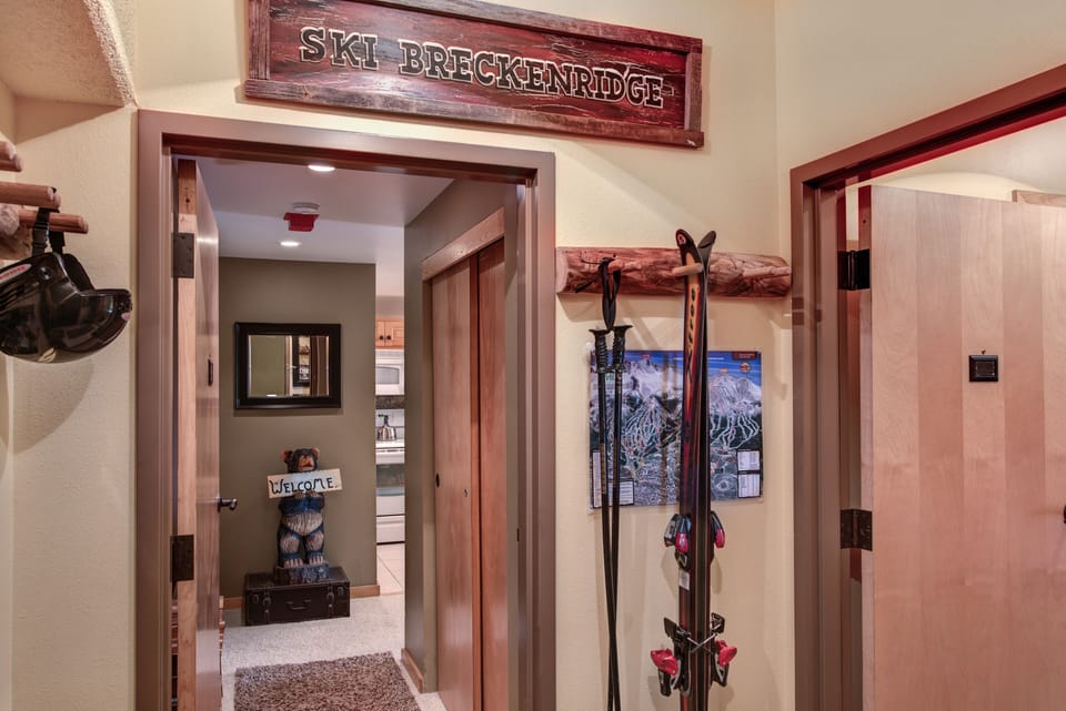 Welcome to our Great Breck Condo - space for six pairs of skis & boots