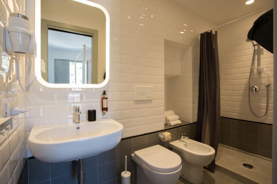 Camera matrimoniale King Deluxe | Bathroom | Shower, free toiletries, hair dryer, towels