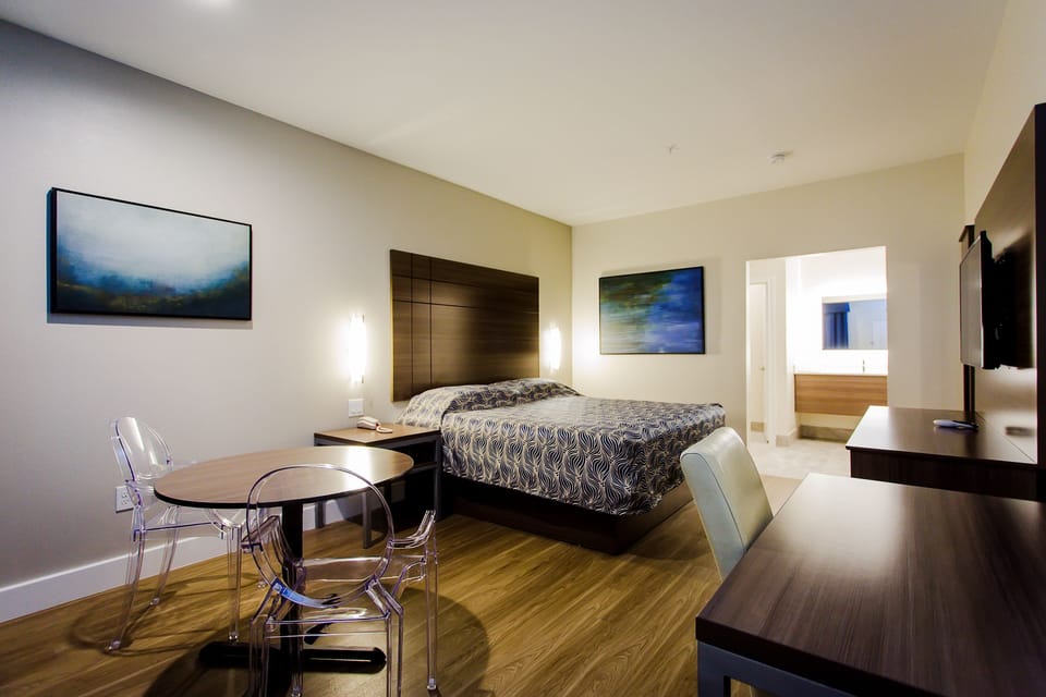 Premium bedding, desk, soundproofing, iron/ironing board