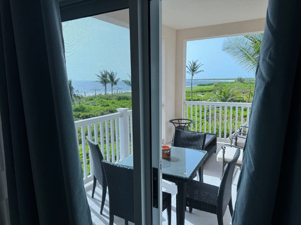 View of balcony from bedroom
