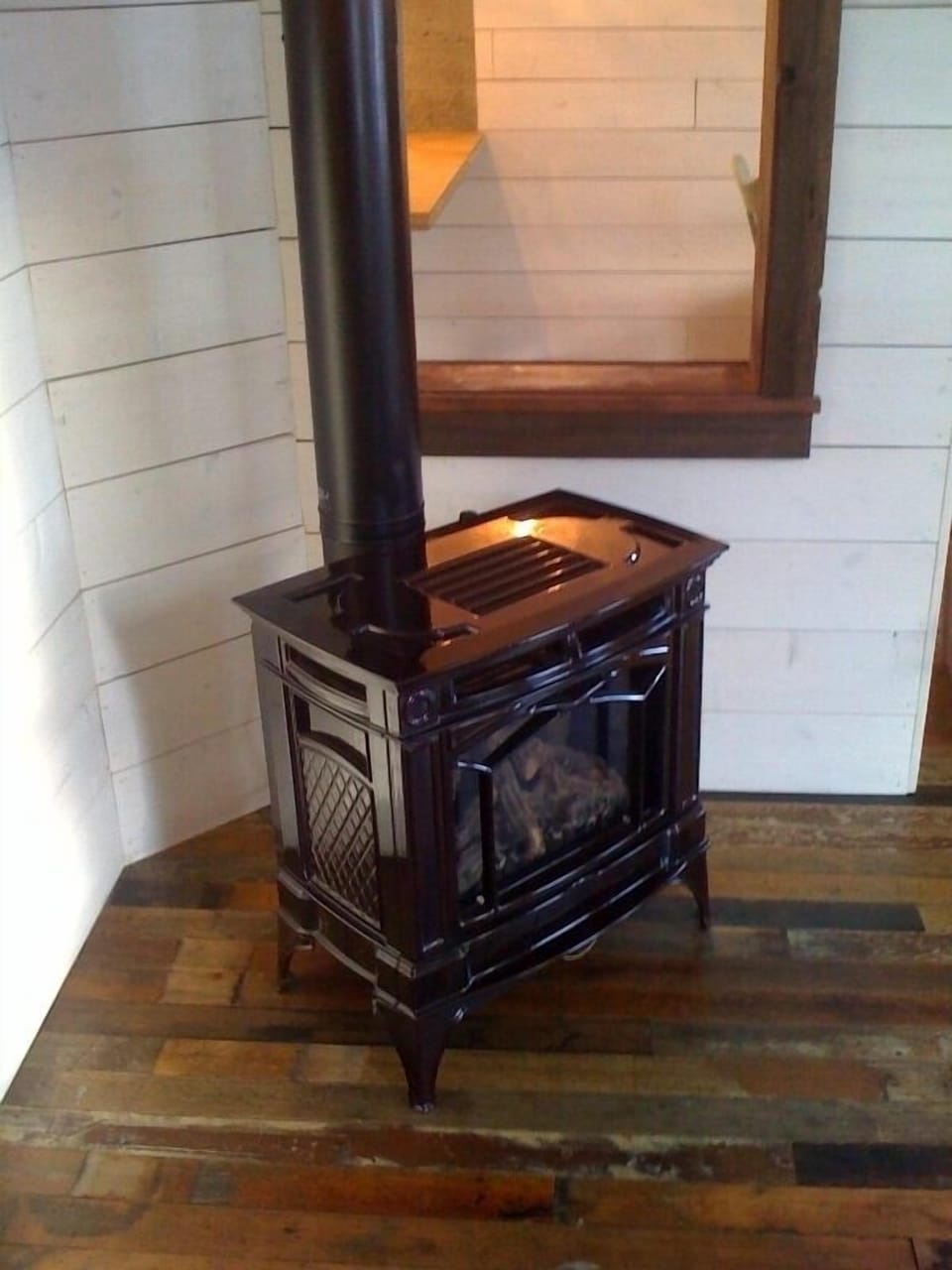 Warm up to the gas fireplace after skiing or a walk.