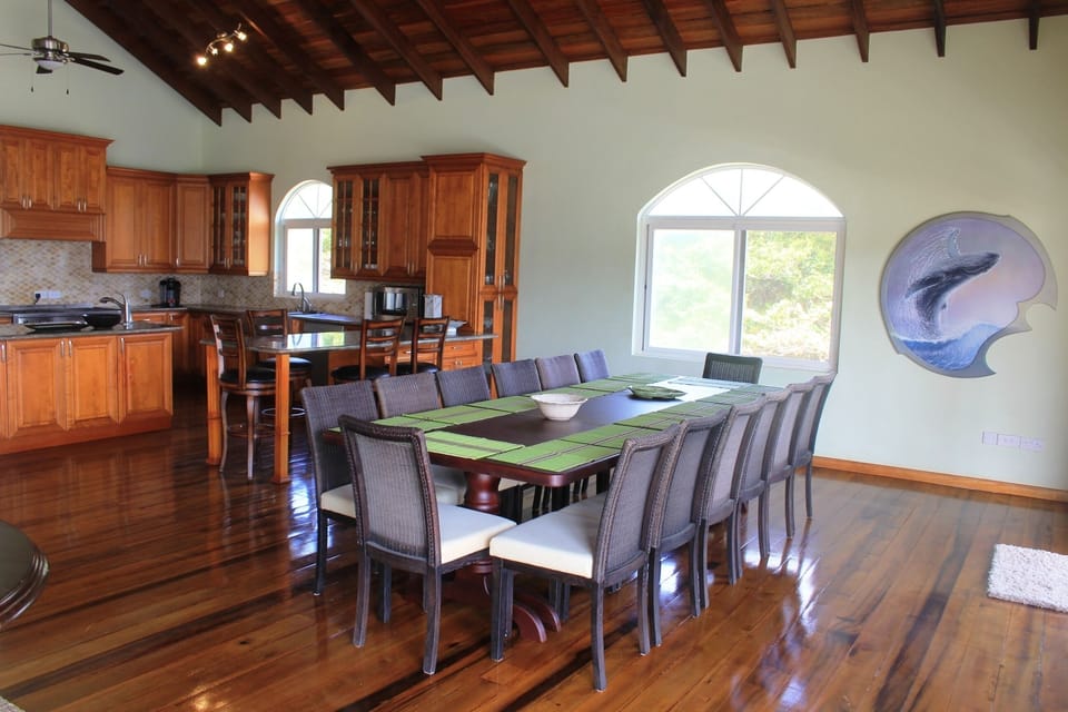 Dining space and kitchen