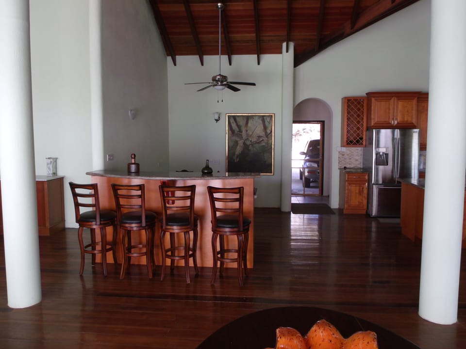 Wet bar and kitchen
