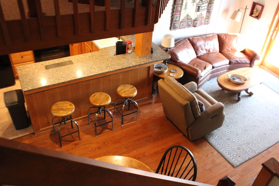 Photo taken from stairs to loft.