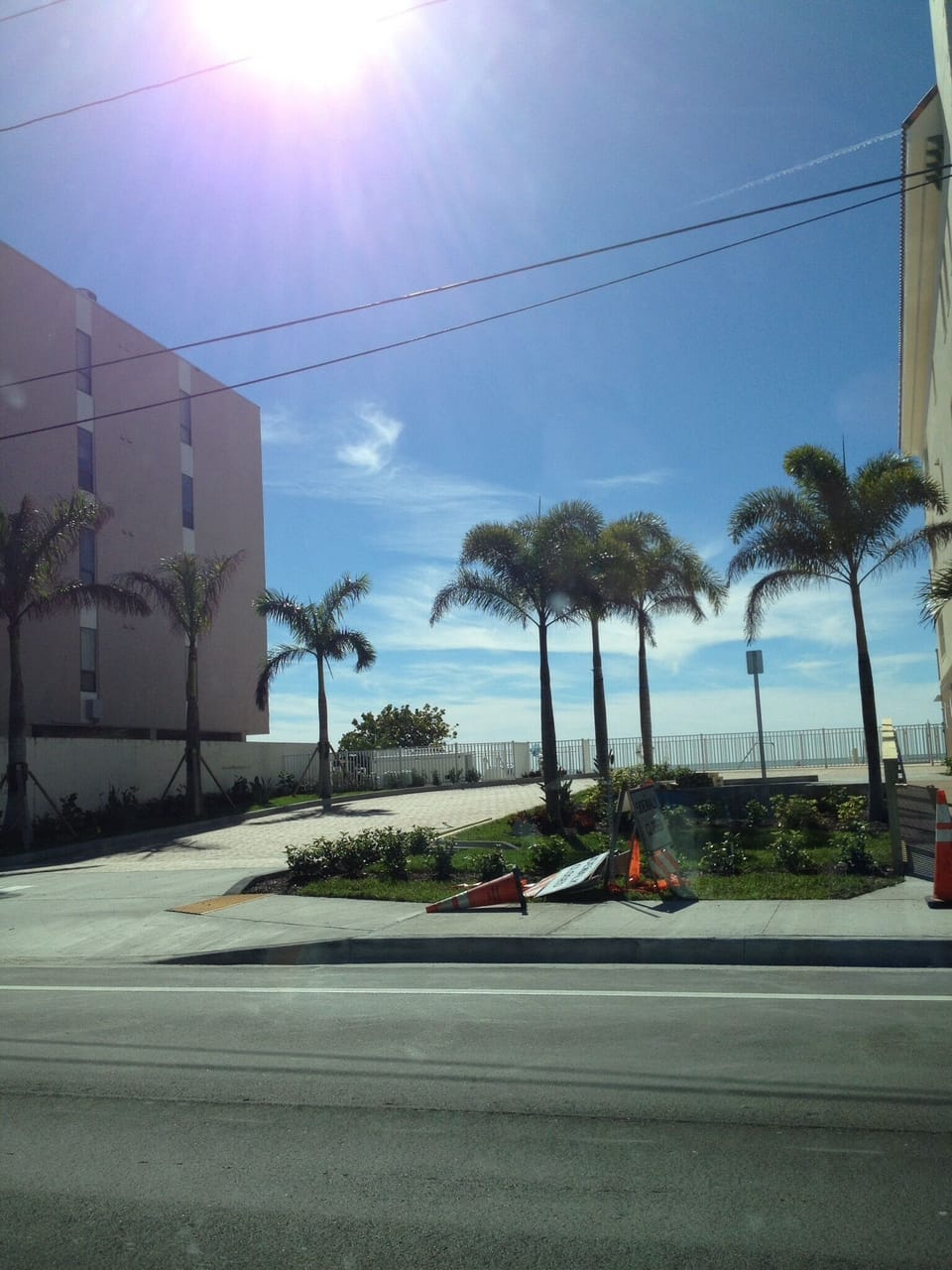 Just cross the street to the sandy beach