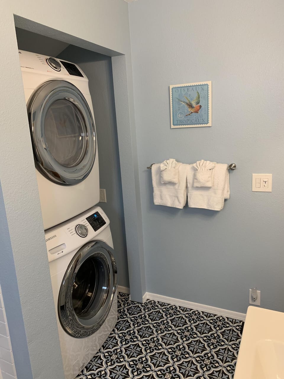 Full size washer and dryer.
