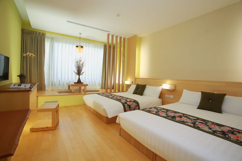 Gallery Quadruple Room, 2 Double Beds (Due to safety concerns, minimum occupancy 2 people) | Desk, blackout drapes, soundproofing, free WiFi