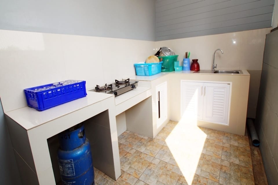 4-Bedroom Private Pool Villa | Private kitchen | Full-size fridge, microwave, stovetop, electric kettle