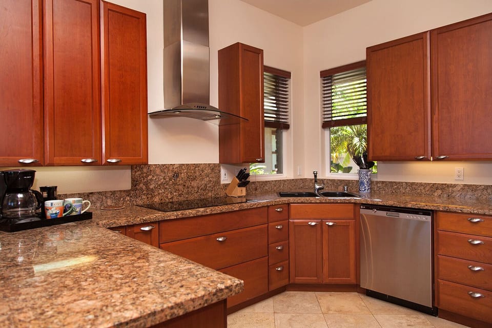 Upgrade appliances, cabinets, counters, flooring and kitchen fan for the chef!