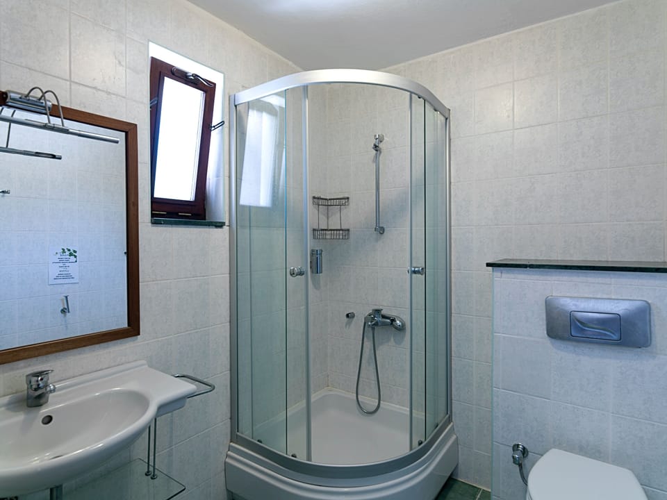 Shower, free toiletries, hair dryer, bidet
