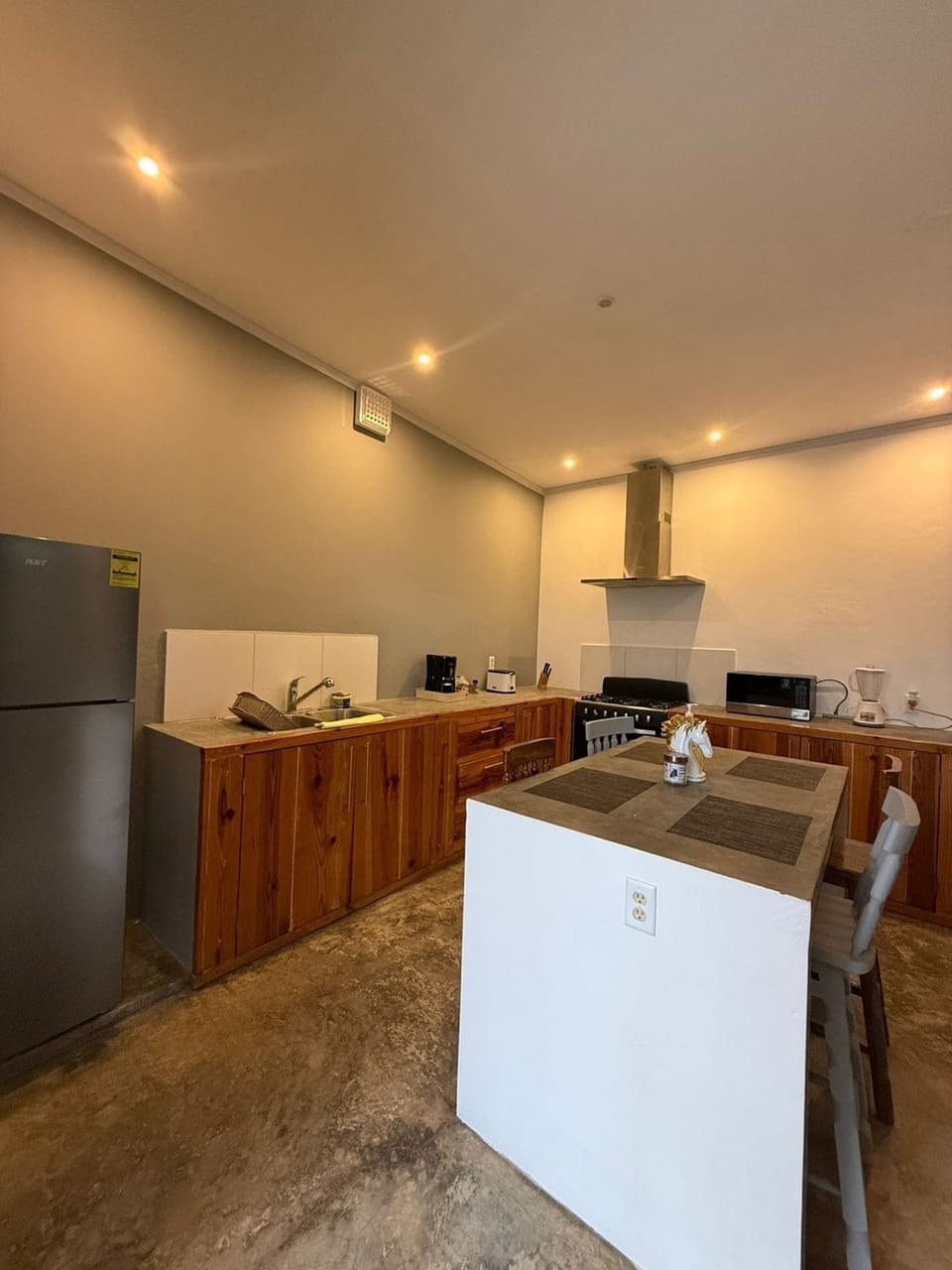 Deluxe Apartment | Private kitchen | Full-size fridge, microwave, oven, stovetop