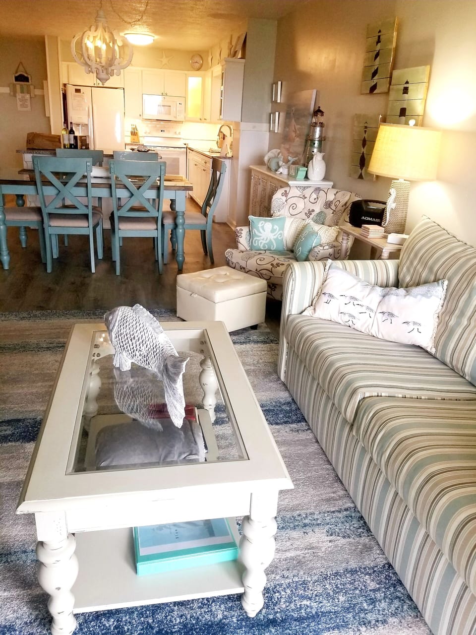Living Room, Dining Room & Kitchen