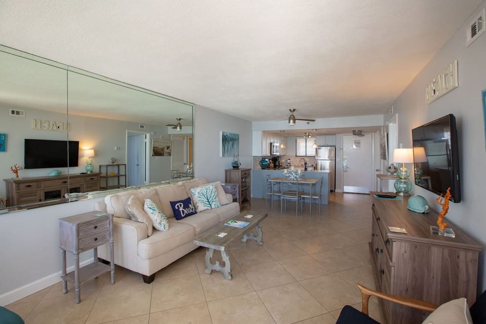 Living room and kitchen