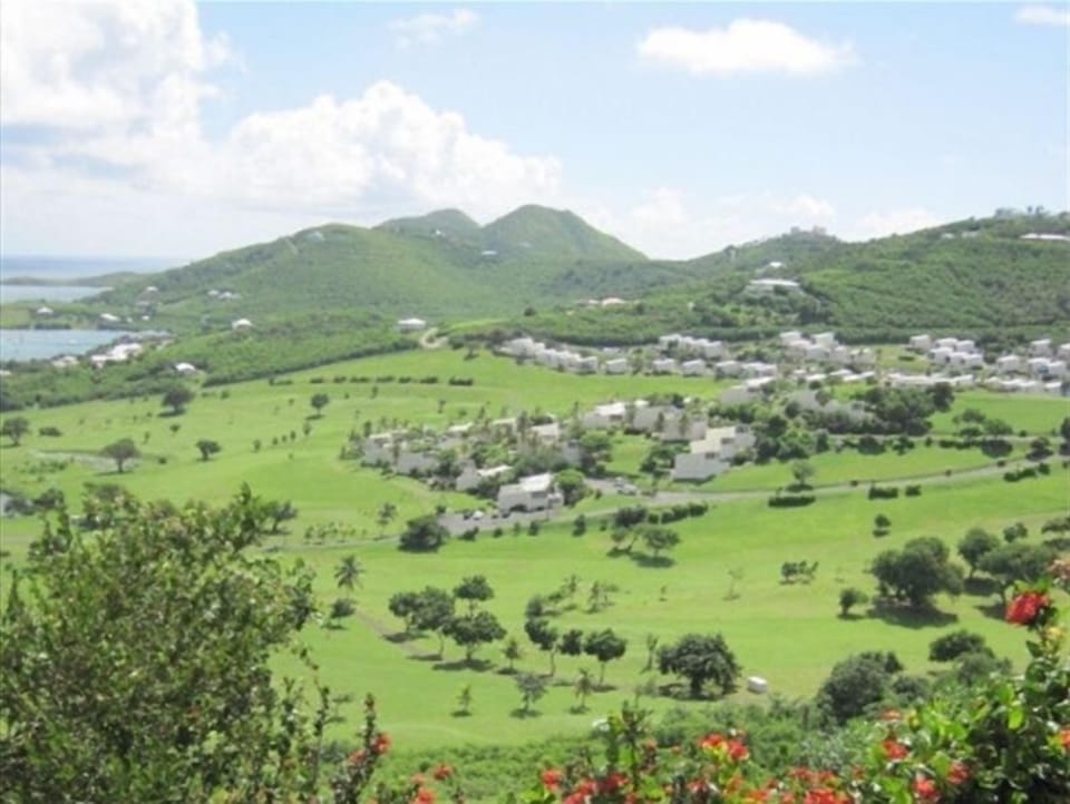 View of the golf course and topography of The Reef. We provide golf clubs.