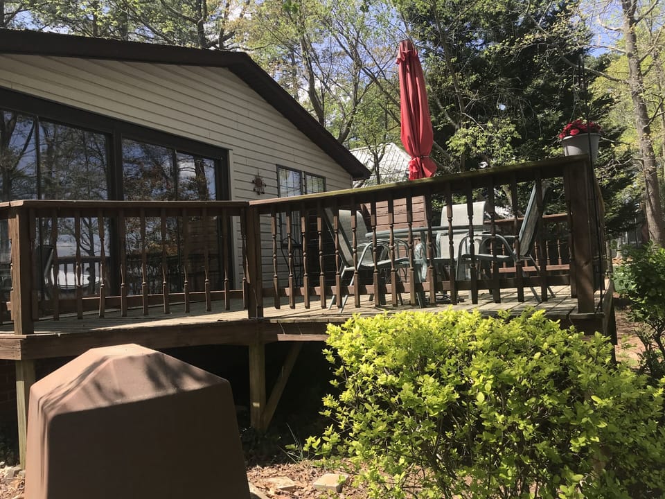 Deck overlooking lake