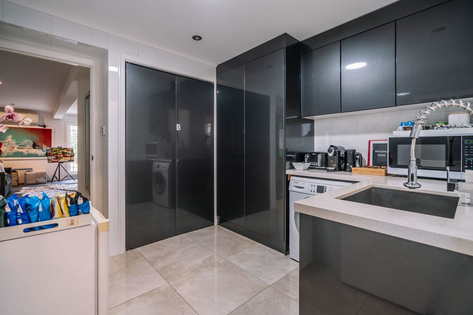 Coffee/tea maker, shared fridge, shared microwave