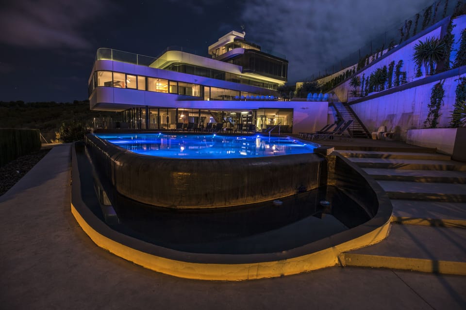 Stunning inside and out, our outdoor pool is filled with colour changing LED's.