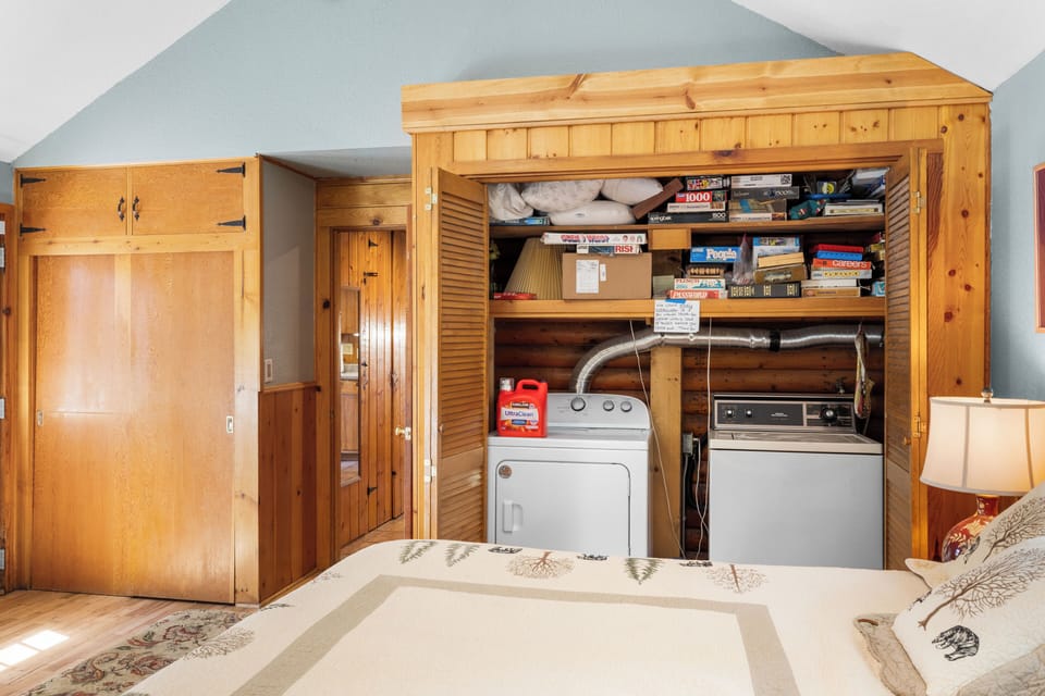 Bedroom laundry area