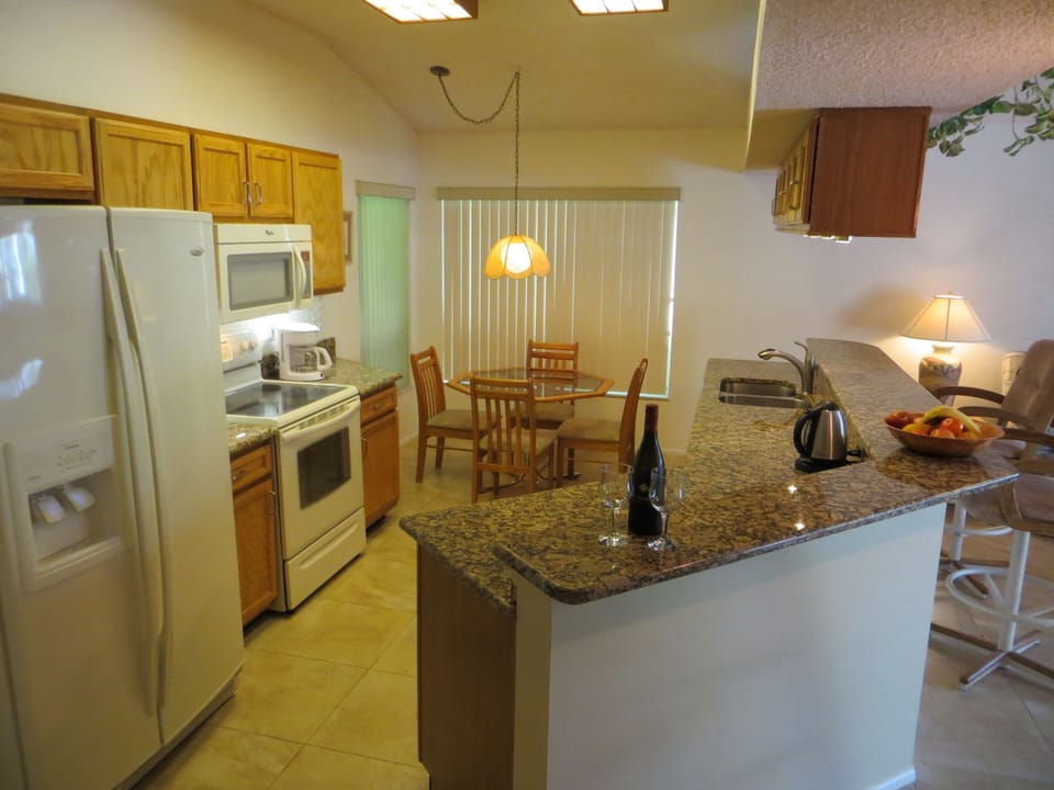 Our well equipped kitchen is open plan with the family room
