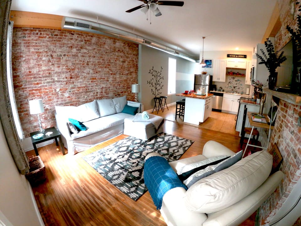 View of living room from balcony door