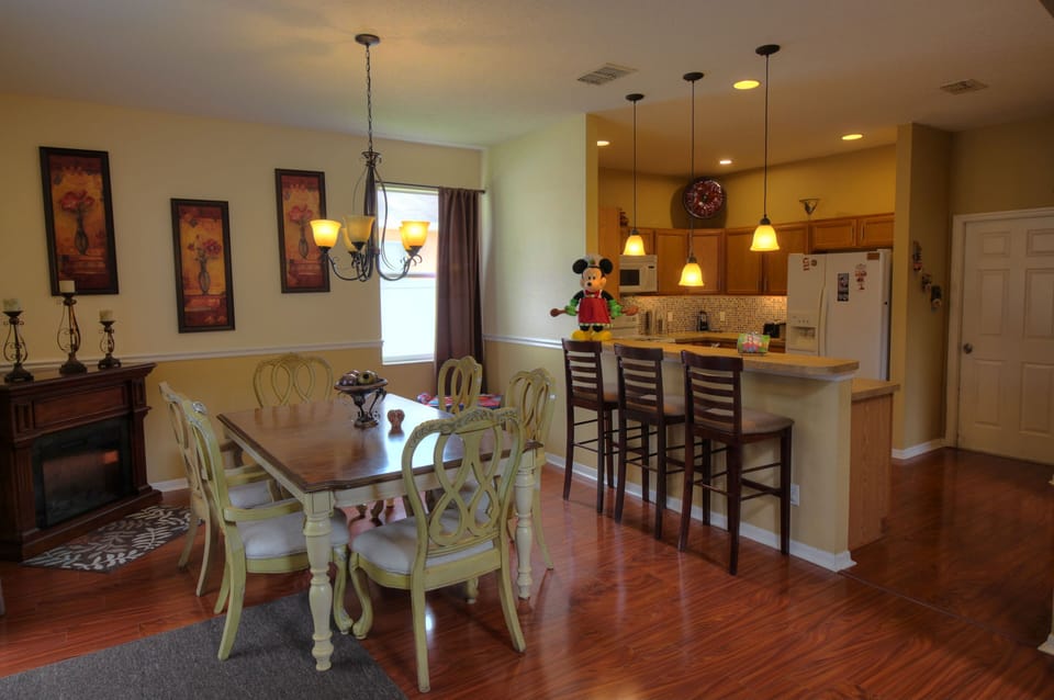 Enjoy a delicious meal at the dining table.
