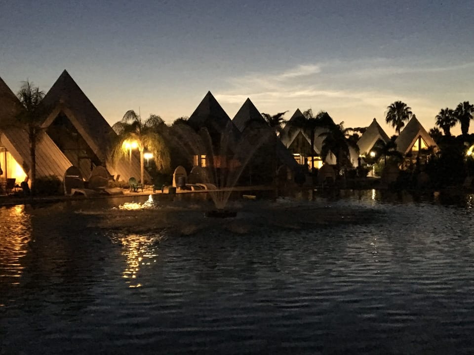 pyramids at night
