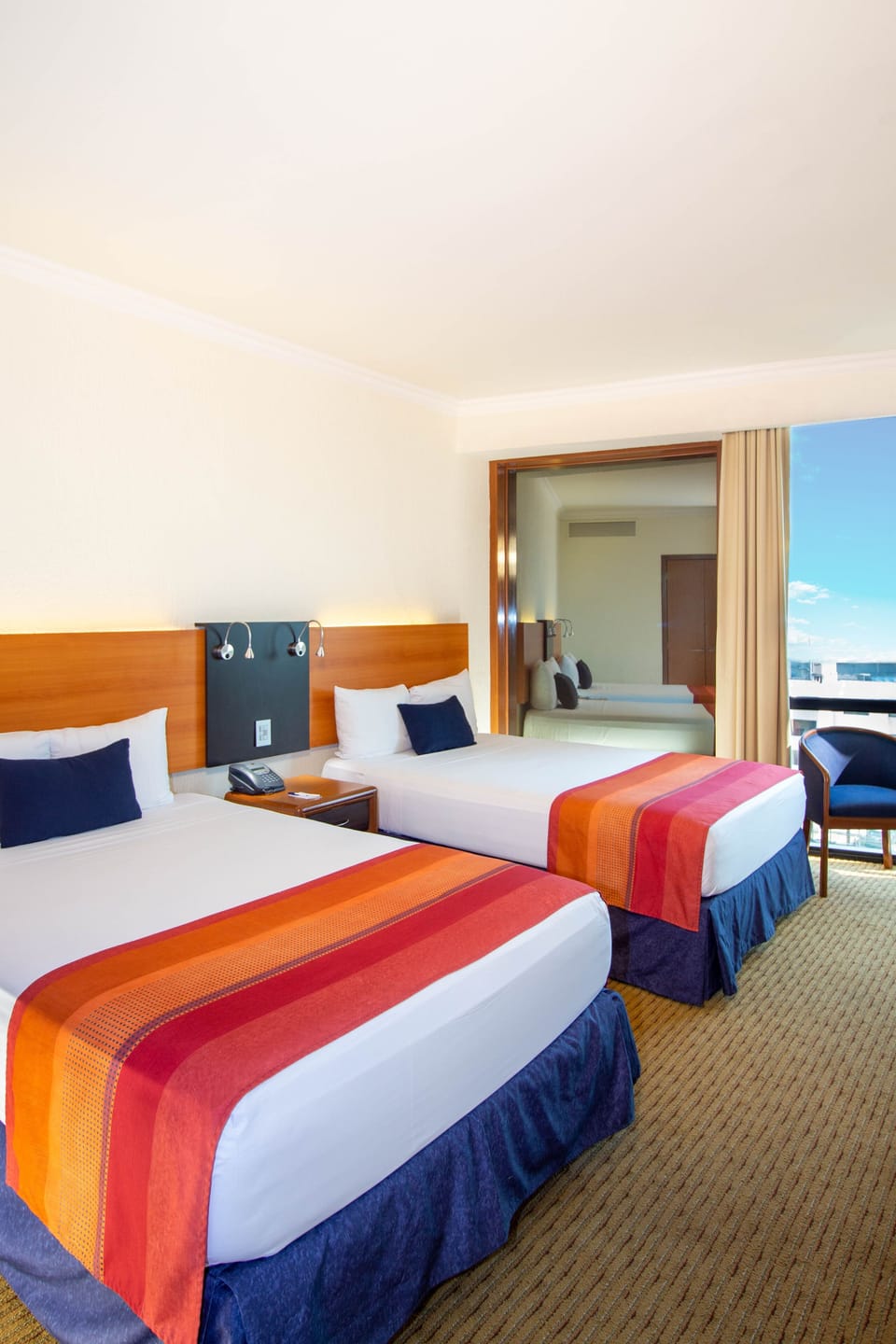 Executive Room, 2 Double Beds | Desk, blackout drapes, iron/ironing board, free cribs/infant beds