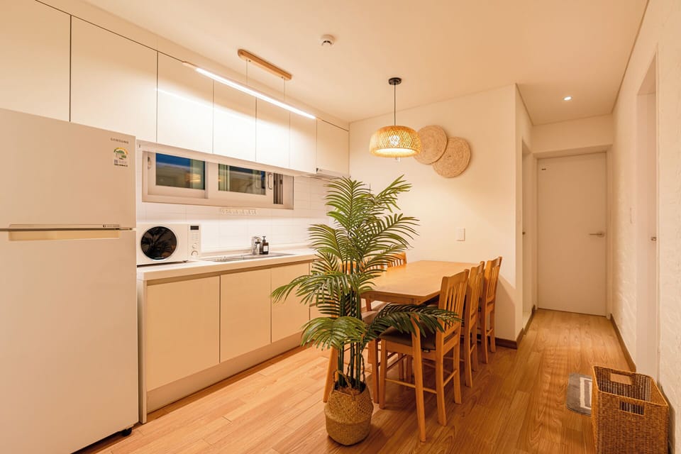 Family House, Multiple Beds, 2 Bathrooms, Garden View (45py Andante) | Private kitchen | Fridge, microwave, electric kettle, rice cooker