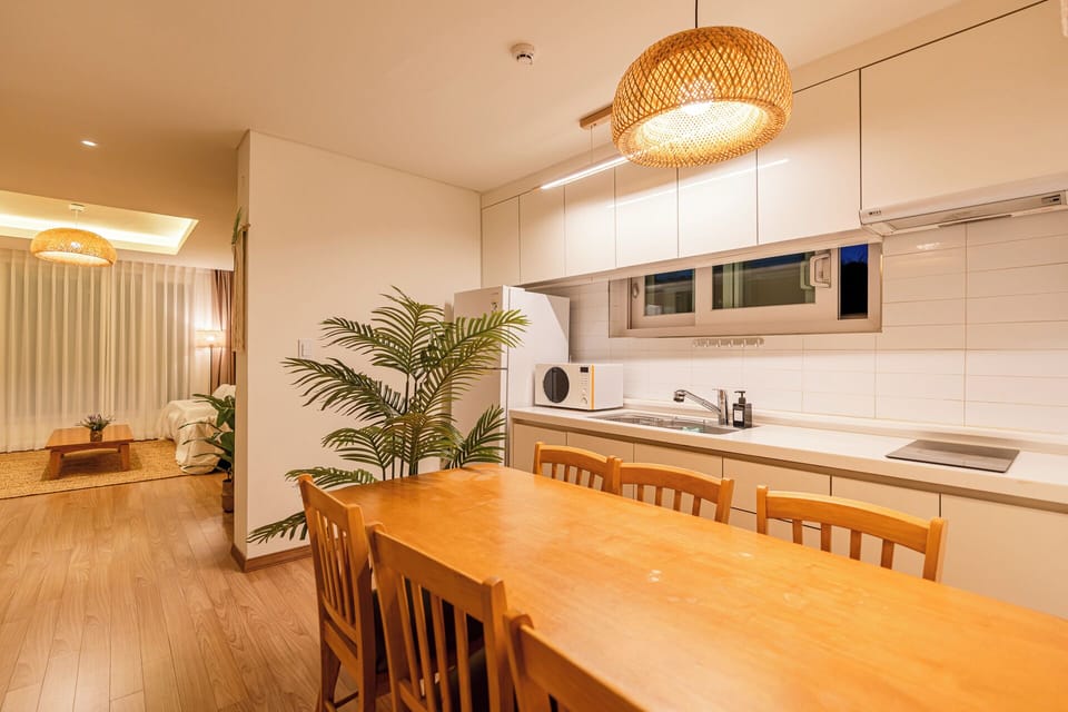 Family House, Multiple Beds, 2 Bathrooms, Garden View (45py Andante) | Private kitchen | Fridge, microwave, electric kettle, rice cooker