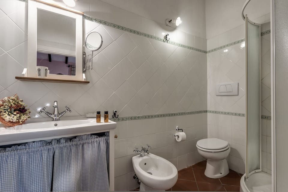 Superior double room with terrace/patio | Bathroom | Shower, free toiletries, hair dryer, bidet