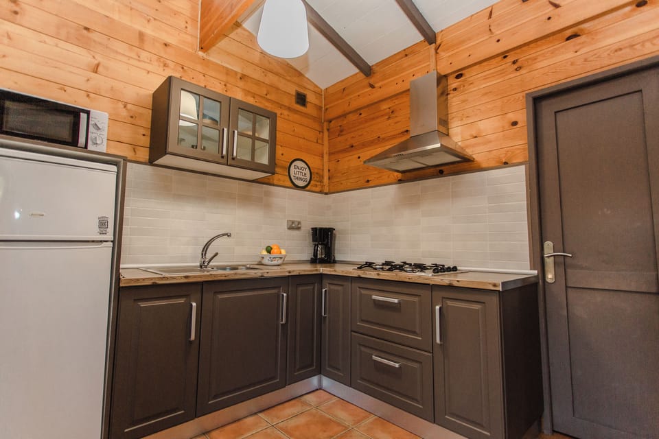 Superior Bungalow, 2 Bedrooms | Private kitchen | Fridge, microwave, stovetop, electric kettle
