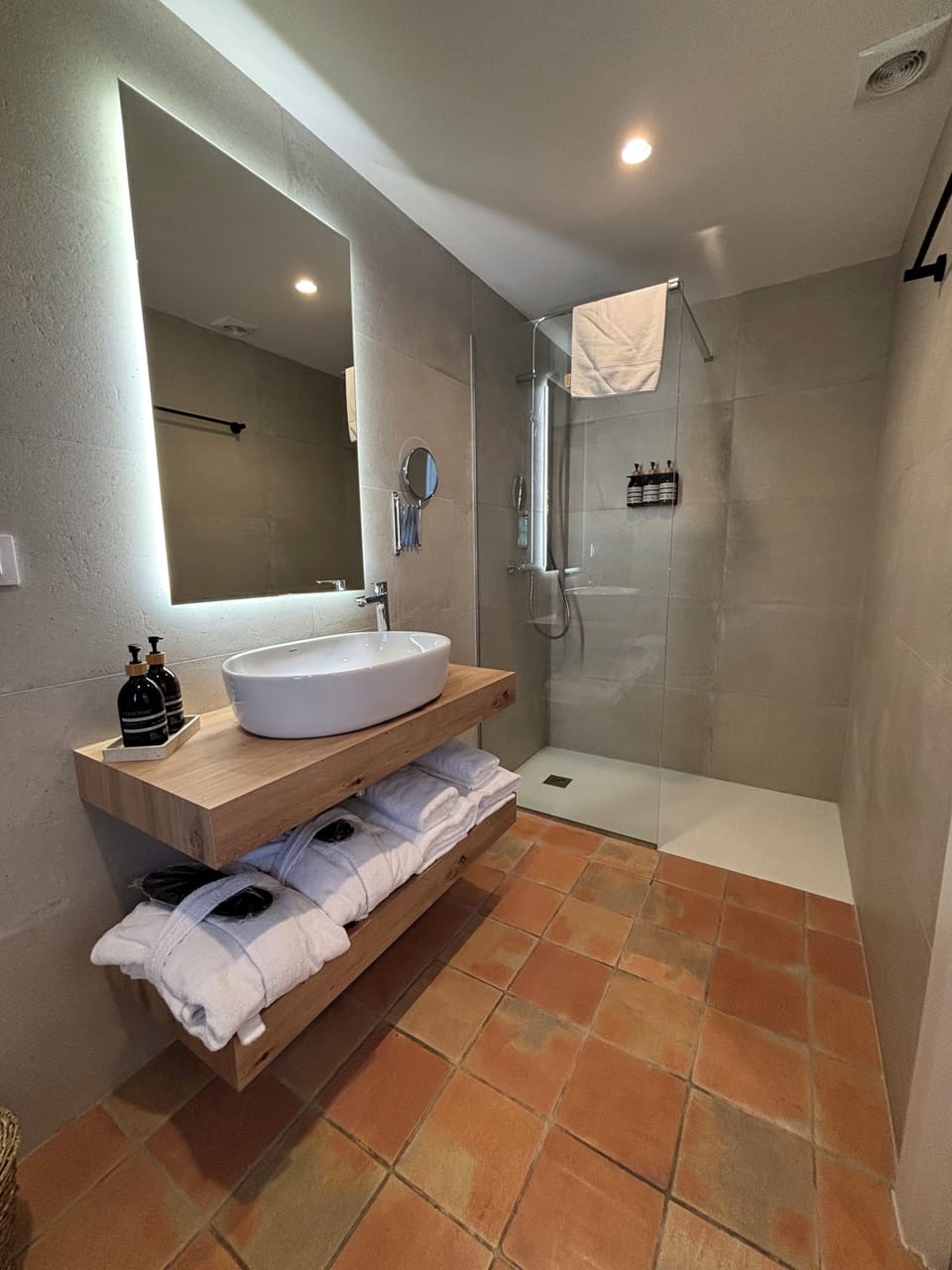 Habitación Deluxe Superior con Terraza | Bathroom | Free toiletries, hair dryer, towels, soap