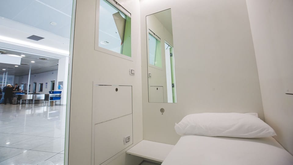 Capsule Single Room with Shared Bathroom | Premium bedding, down comforters, desk, blackout drapes