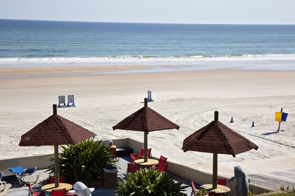 On the beach, beach towels