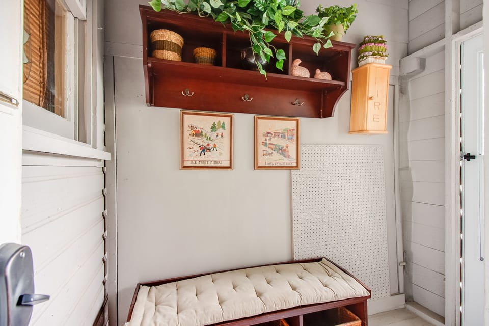 Apartment mud room.