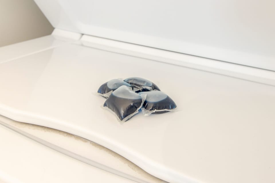 Dishwasher detergent pods provided for guest use
