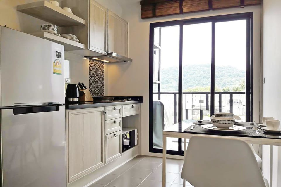 Superior 1 Bedroom with Balcony | Private kitchen | Full-size fridge, microwave, stovetop, electric kettle
