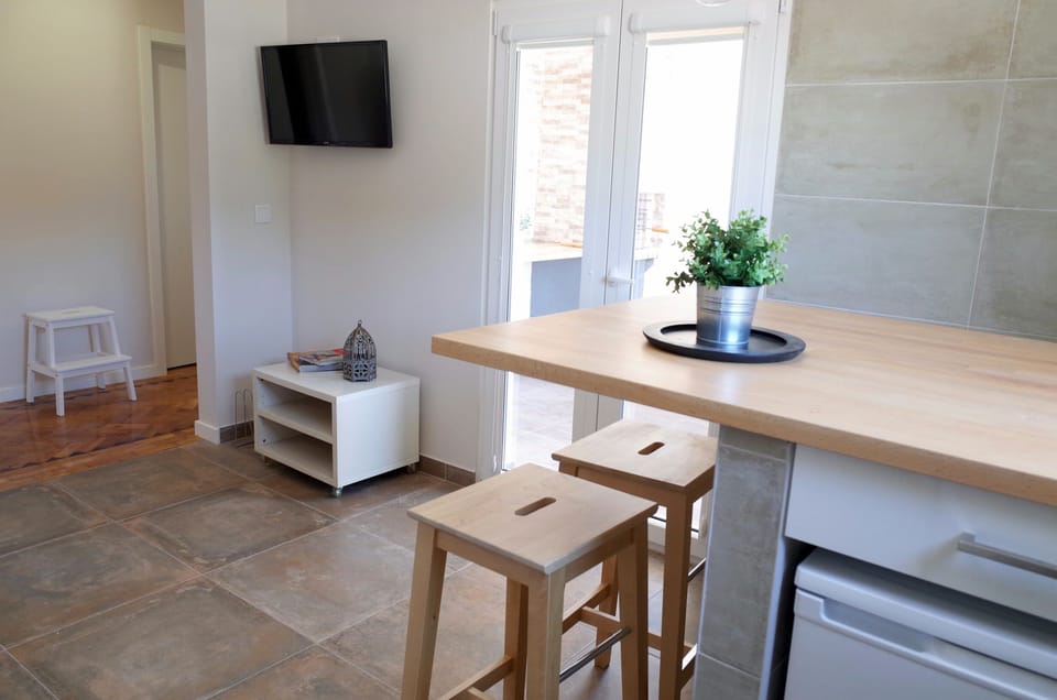living room and kitchen