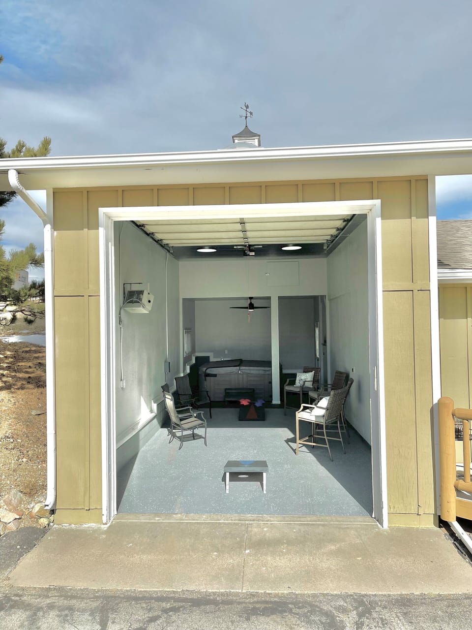 Hot tub garage game room