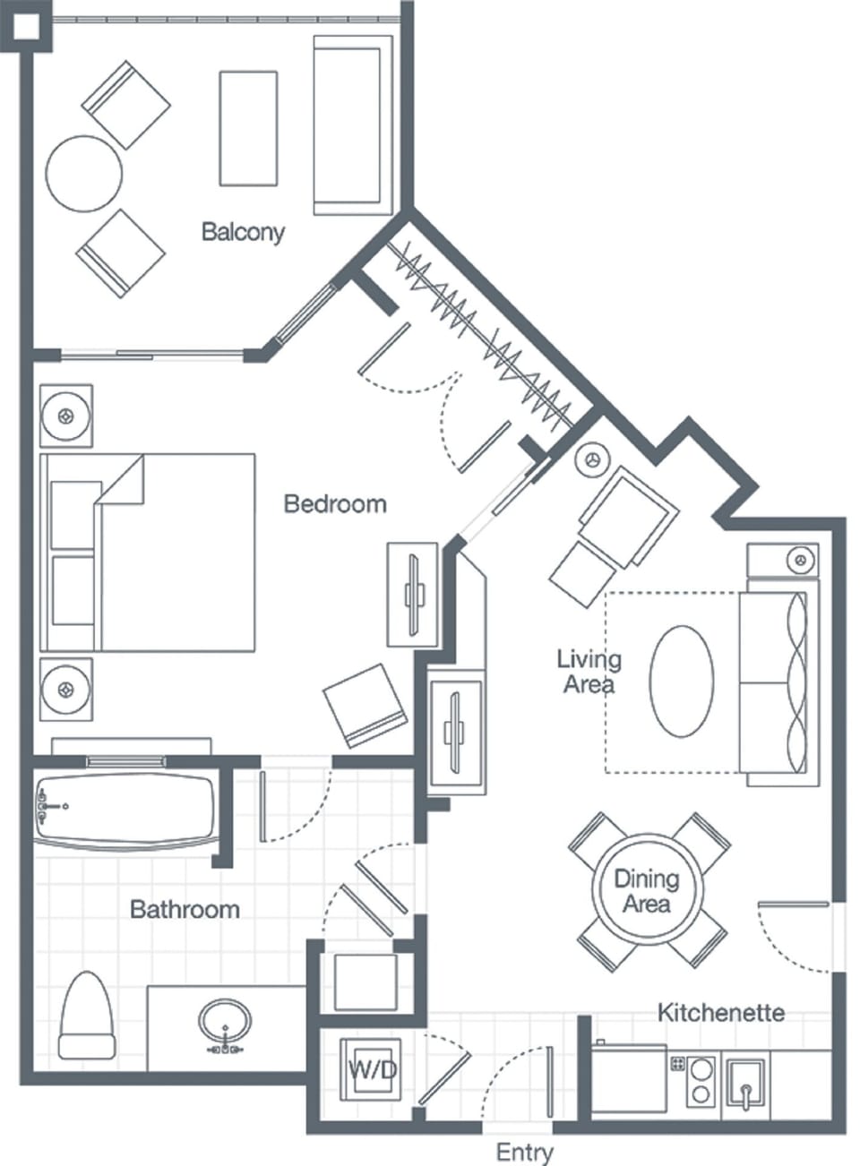 Floor Plan Example of Standard One Bedroom