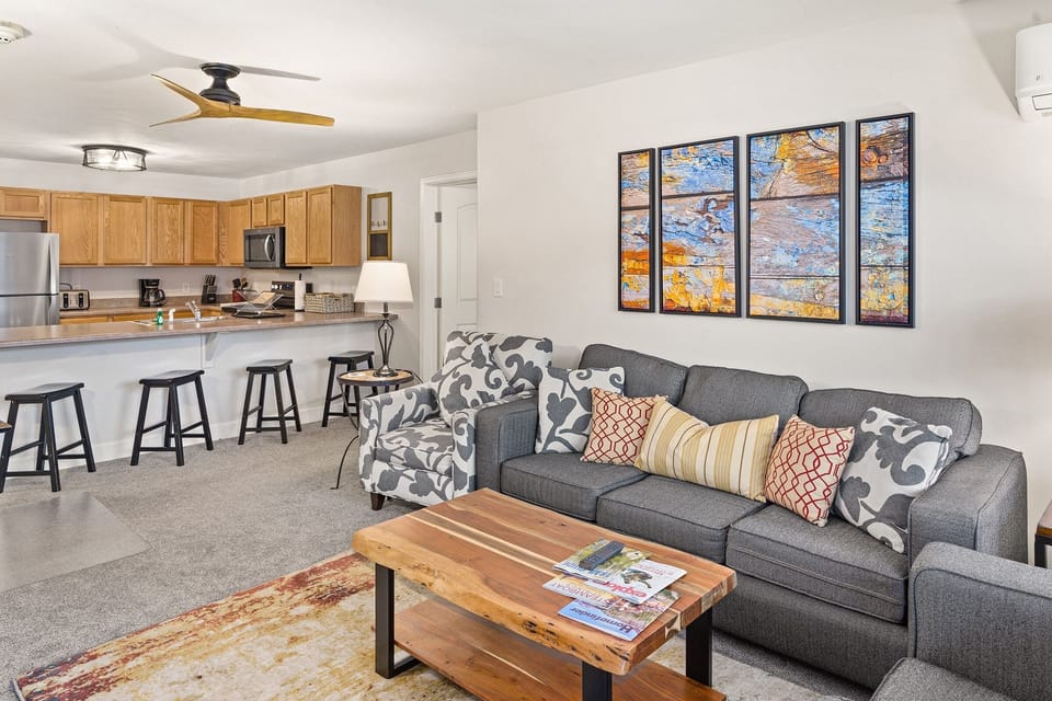 Condo, 2 Bedrooms | Living area | Flat-screen TV, fireplace, DVD player