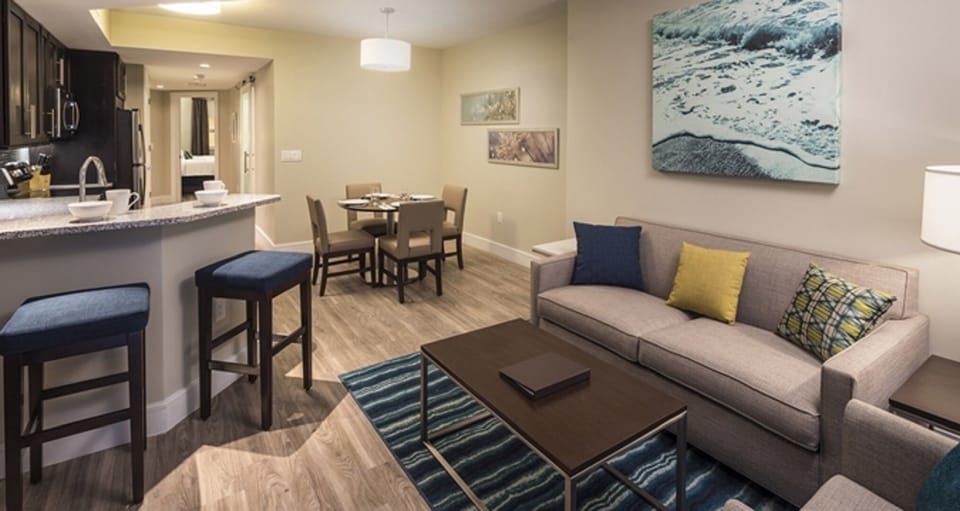 Living area has Kitchen, Dining Table and Living Room