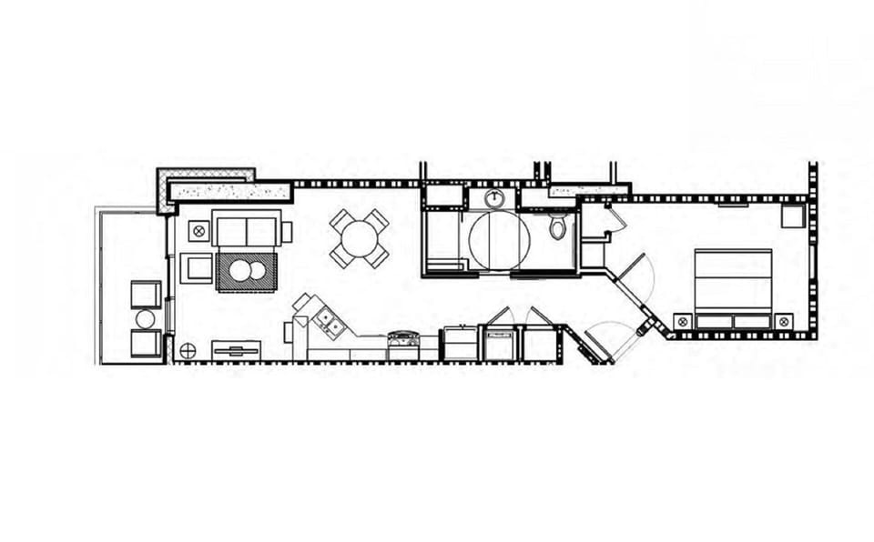 Floor Plan of One Bedroom Oceanfront