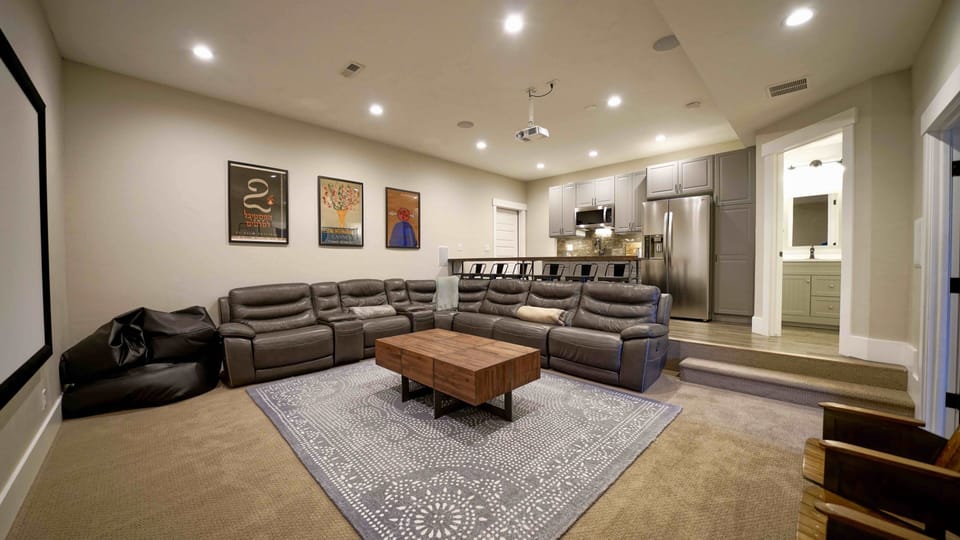 Large entertainment area includes built-in  7.2 Dolby Atmos surround sound