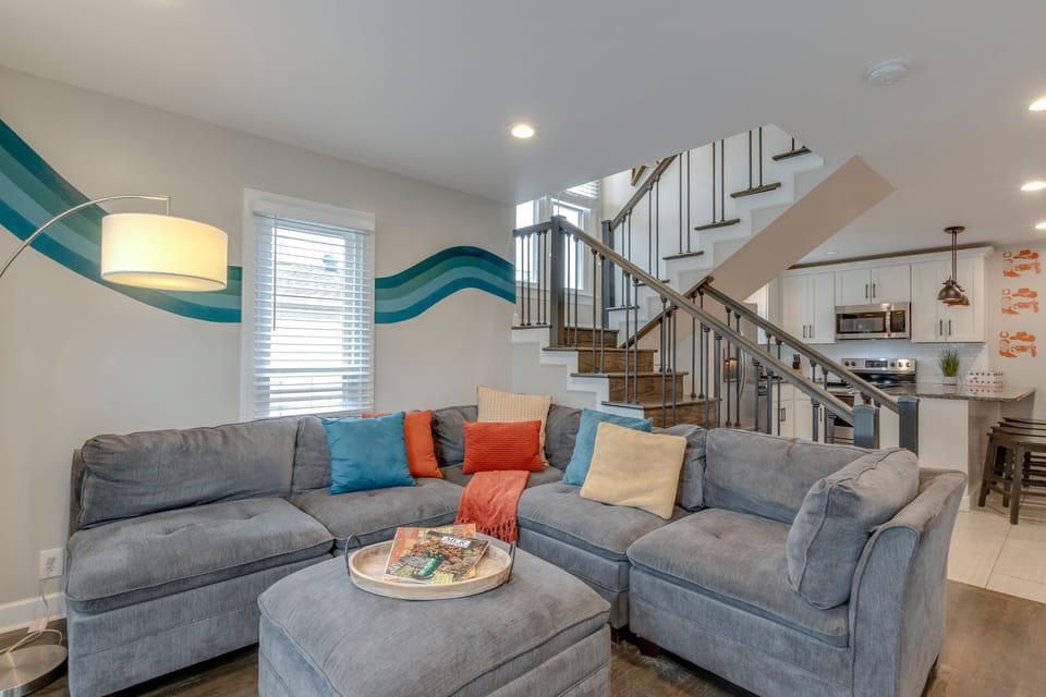 Open-concept living area connecting seamlessly to the kitchen