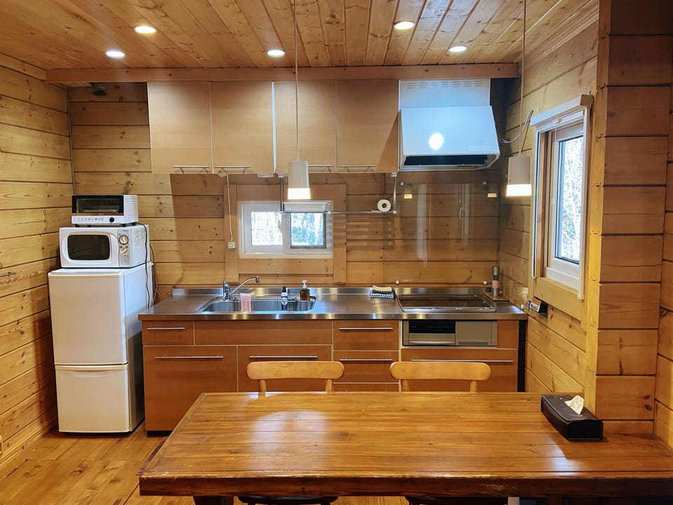 Two-Bedroom House | Private kitchen | Fridge, microwave, stovetop, electric kettle